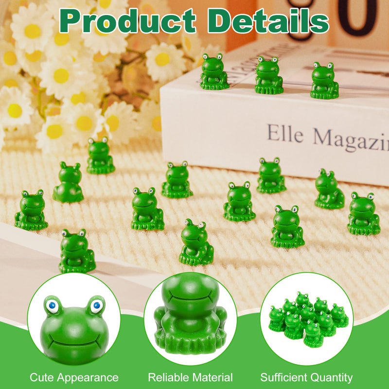 VICROIC 100 PCS Mini Resin Frogs, Tiny Green Frogs Figurines for Craft, Garden Dollhouse Decor Landscape, Miniature Home Decorations - Image 3