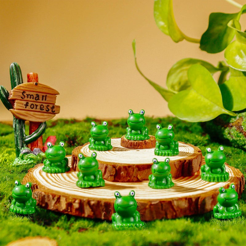 VICROIC 100 PCS Mini Resin Frogs, Tiny Green Frogs Figurines for Craft, Garden Dollhouse Decor Landscape, Miniature Home Decorations - Image 5