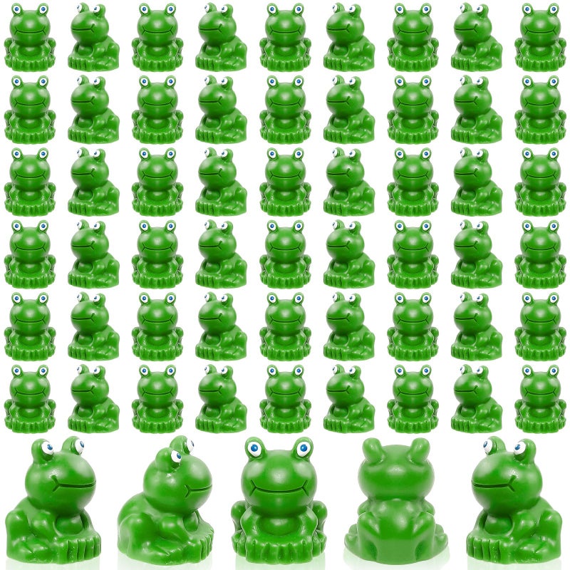 VICROIC 100 PCS Mini Resin Frogs, Tiny Green Frogs Figurines for Craft, Garden Dollhouse Decor Landscape, Miniature Home Decorations - Image 1
