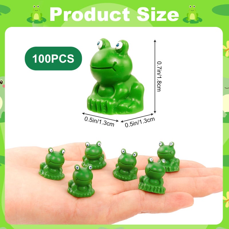 VICROIC 100 PCS Mini Resin Frogs, Tiny Green Frogs Figurines for Craft, Garden Dollhouse Decor Landscape, Miniature Home Decorations - Image 2