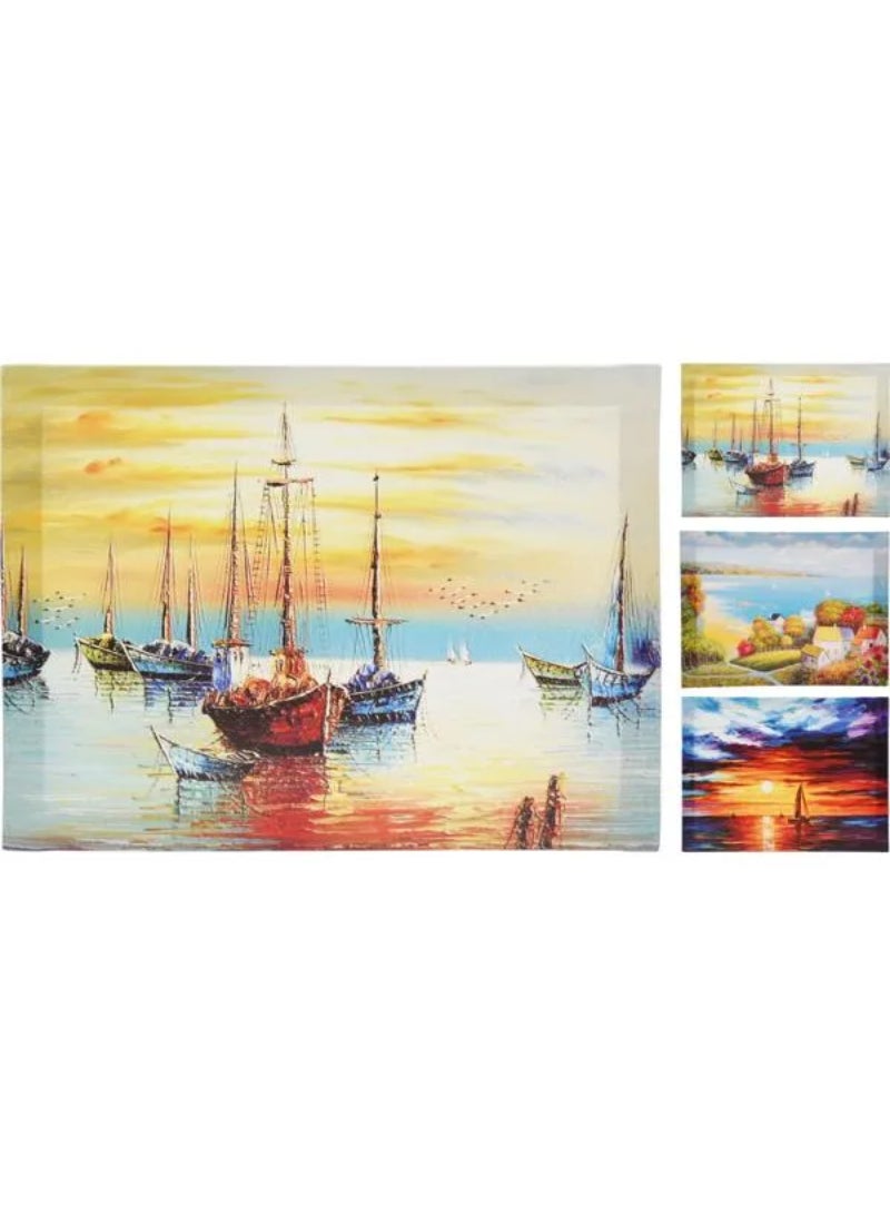 Koopman 3-Piece Waterview Themed Wall Paintings Assorted Color 40 x 30cm 114200050
