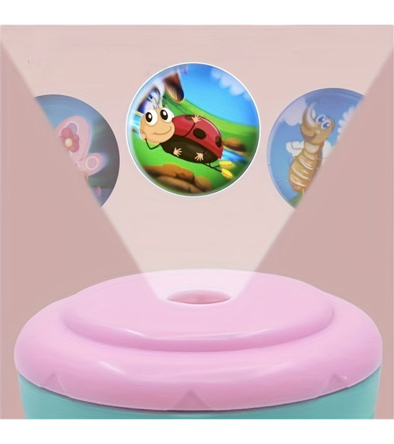 Powder Blue Childrens Projector Flashlight With 3 Slides Pattern Light Educational Gift - Image 5