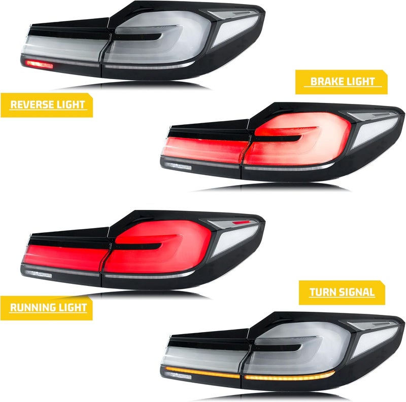 glistuning LED Tail Lights Assembly for BMW 5-Series G30 F90 M5 2017-2020 with Start-up Animation and Sequential Turn Signal - Image 2