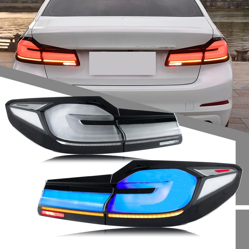 glistuning LED Tail Lights Assembly for BMW 5-Series G30 F90 M5 2017-2020 with Start-up Animation and Sequential Turn Signal - Image 1