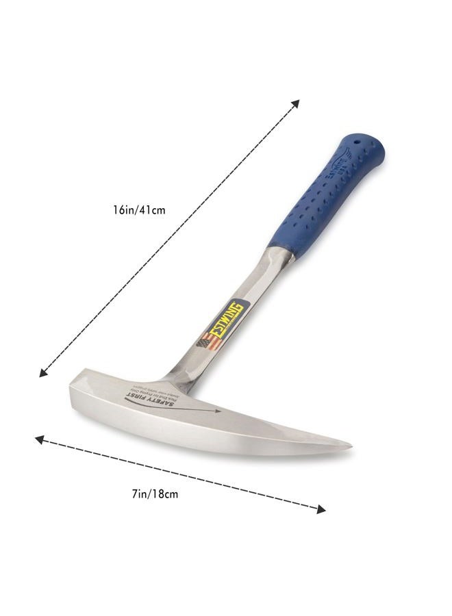 Estwing rock pick - 22 oz geological hammer with pointed tip & shock reduction grip - e3-23lp , blue - Image 2