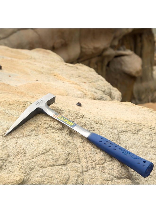 Estwing rock pick - 22 oz geological hammer with pointed tip & shock reduction grip - e3-23lp , blue - Image 5