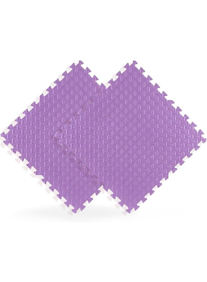 JCB CHIC سجادة إسفنجية من الإسفنج EVA 2 قطعة 60 سم × 60 سم × 2.5 سم سجادة لعب أطفال إسفنجية ناعمة لتمارين الأطفال الرياضية المنزلية بساط تمرين الزحف للأطفال، بلاط أرضيات المرآب داخلي وخارجي للياقة البدنية (بنفسجي) - Image 1