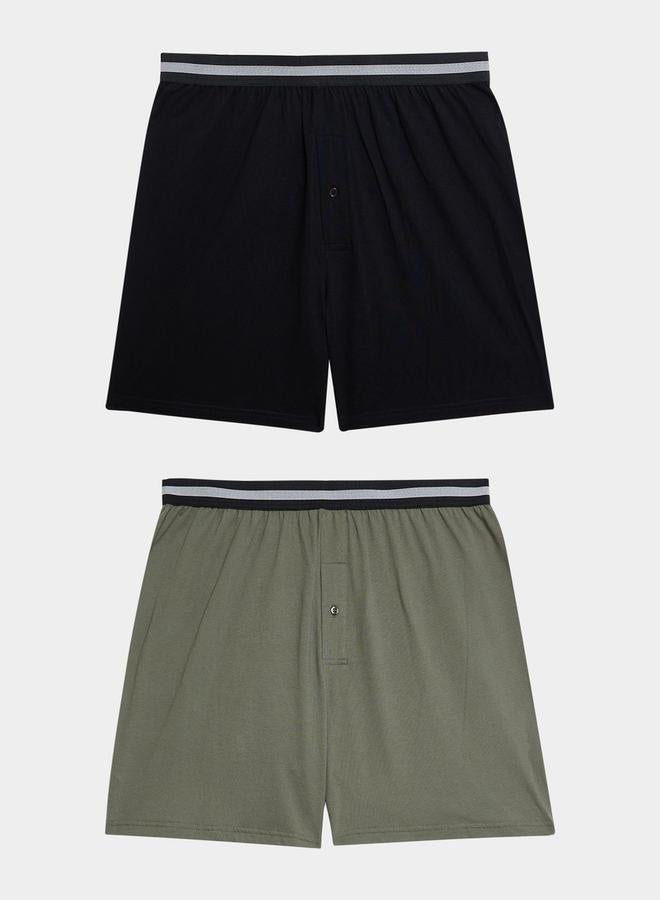 Styli Pack of 2 - Knitted Boxer With Elasticated Waistband