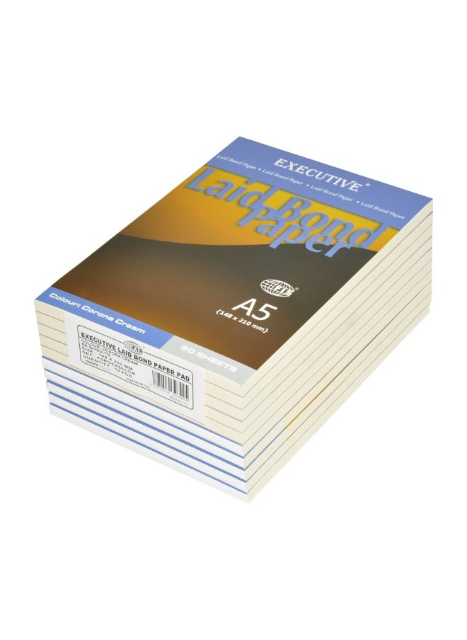 FIS Executive Laid Bond Paper A5, Corona Cream 50-Sheets 10-Piece - FSPDEX50CCR  - Image 2