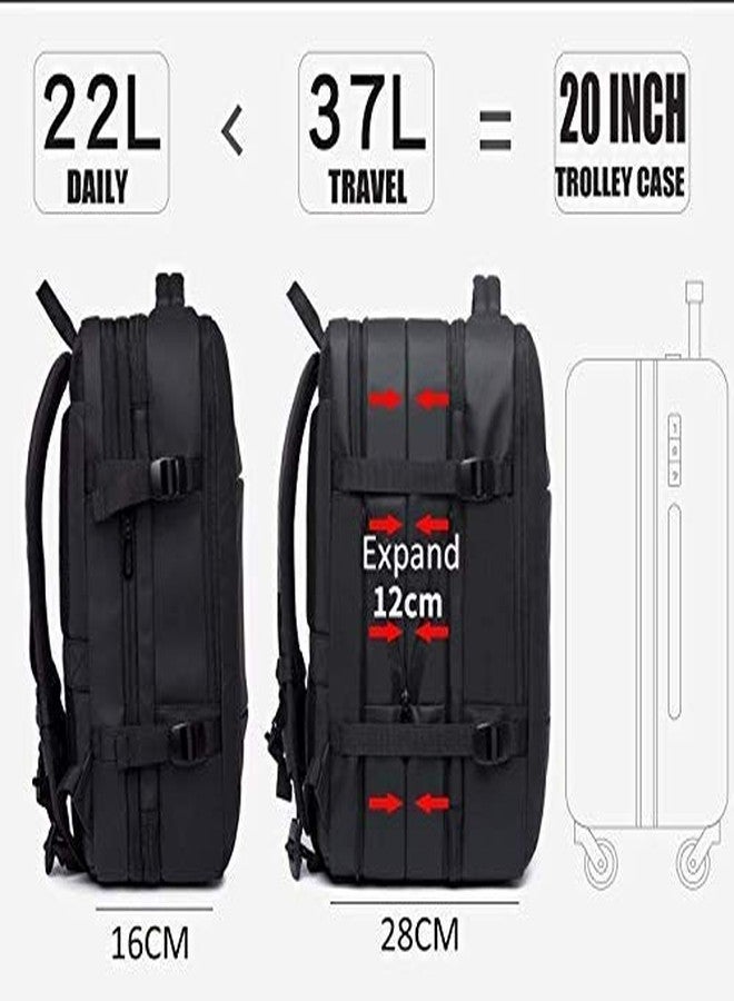 BANGE 55L Capacity 15.6-inch Laptop Bags Outdoor and Camping 3in1 Office Bags, Black Laptop Backpack (BGE1908) - Black - Image 5