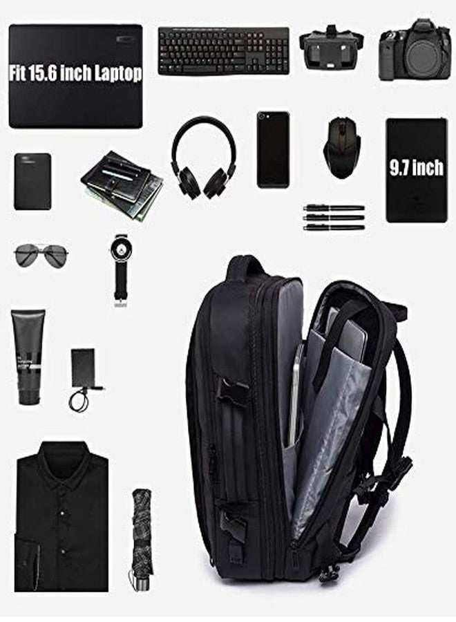 BANGE 55L Capacity 15.6-inch Laptop Bags Outdoor and Camping 3in1 Office Bags, Black Laptop Backpack (BGE1908) - Black - Image 3
