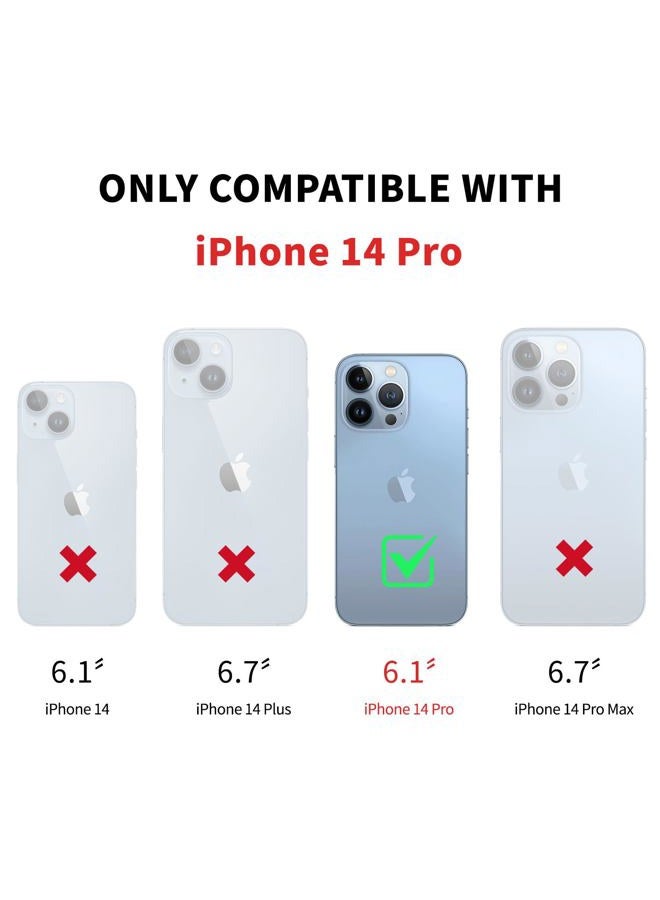 DJDUCK Designed for iPhone 14 Pro Case Wallet, Card Holder Case with [2 Screen Protectors][Magnetic Clasp Folio Cover][RFID Blocking Leather] Shockproof Women Men Cases 6.1" for Apple 14 Pro Light Brown - Image 2