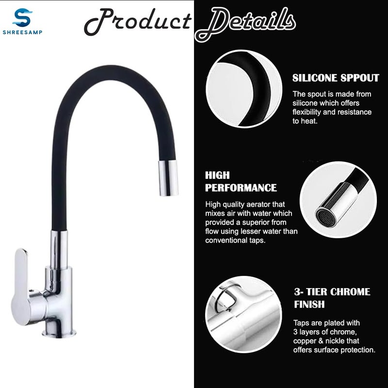 SHREESAMP Versatile Silicone Basin Tap Faucet WallMounted Hot Cold Water Faucet for Sinks and Wash Basins Perfect for Bathrooms and Kitchens Wall Mount and 360 rotatable Silicon Coated - Image 5