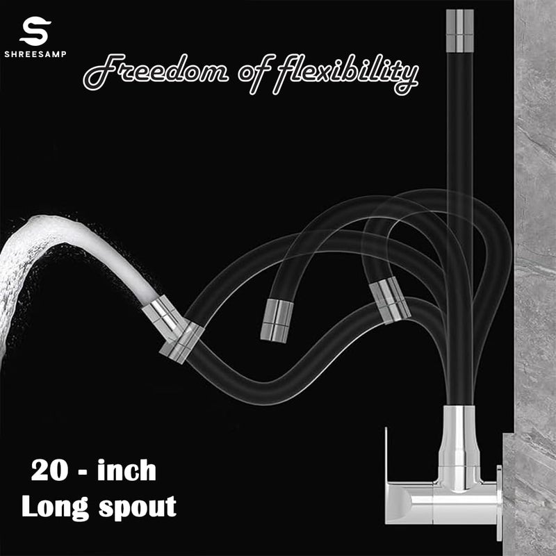 SHREESAMP Versatile Silicone Basin Tap Faucet WallMounted Hot Cold Water Faucet for Sinks and Wash Basins Perfect for Bathrooms and Kitchens Wall Mount and 360 rotatable Silicon Coated - Image 4