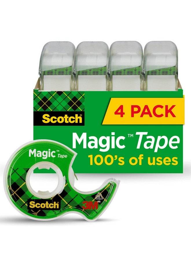 Scotch  Magic Tape, Invisible, Home Office Supplies And Back To School Supplies For College And Classrooms, 4 Rolls With 4 Dispensers - Image 1