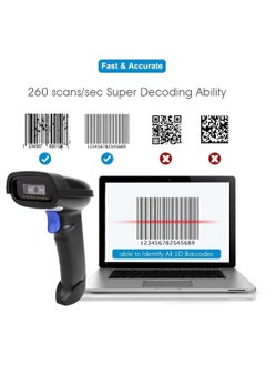 SYOSI 2D Barcode Scanner, Compatible with 2.4G Wireless & Bluetooth & USB Wired Connection, Connect Smart Phone, Tablet, PC, CCD Bar Code Reader Work with Windows, Mac, Android  - Image 4