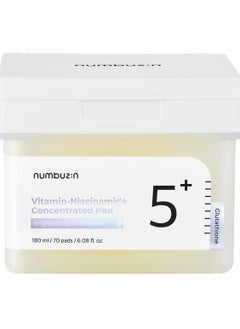 numbuzin Numbuzin No.5+ Niacinamide Concentrated Toner Pads - 70 Pads with Glutathione, Niacinamide, PHA & LHA | 180ml Korean Skincare Set  - Image 1