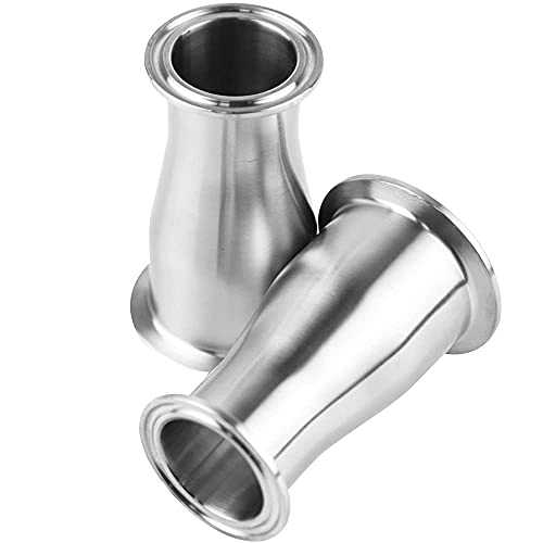 Beduan Reducer Tri Clamp Ferrule Stainless Steel 304 Sanitary Fitting 2" Tube OD to 1-1/2" Tube OD(Pack of 2) - Image 2