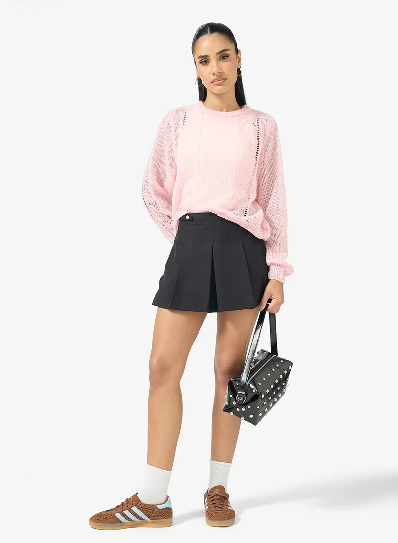 Ginger  Knitted Textured Jumper for Women | Best Price UAE