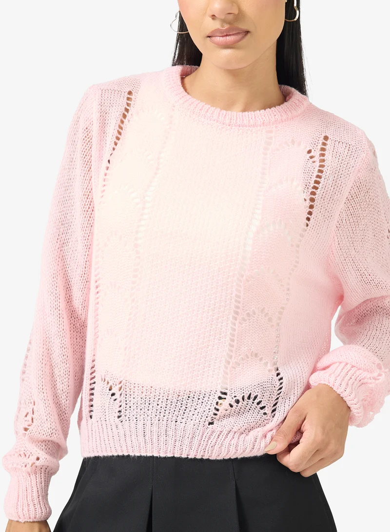 Ginger  Knitted Textured Jumper for Women | Best Price UAE