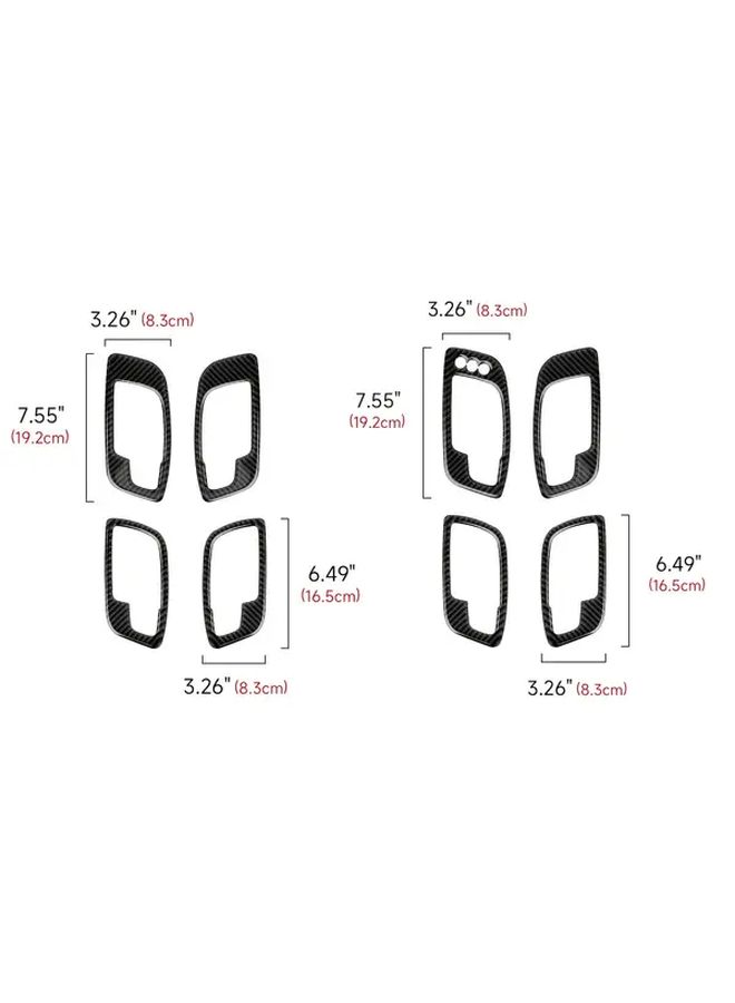 4pcs Set Soft Carbon Fiber Car Inner Door Bowl Sticker Red A Decorative Trim Kit For Dodge Charger Chrysler 300 2011 2023 Accessories - Image 3