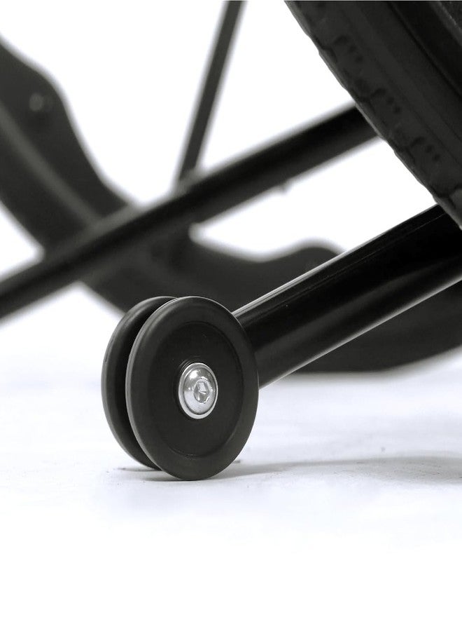 ComsenMed Wheelchair Anti-tippers for Wheelchair Silver Sport & Chrome Sport Standart Wheels Stability,with Wheels,Steel Universal Rear Anti-Tipper Straight w/Wheels,Universal Parts,STDS833N(1 Pair,Black) - Image 2