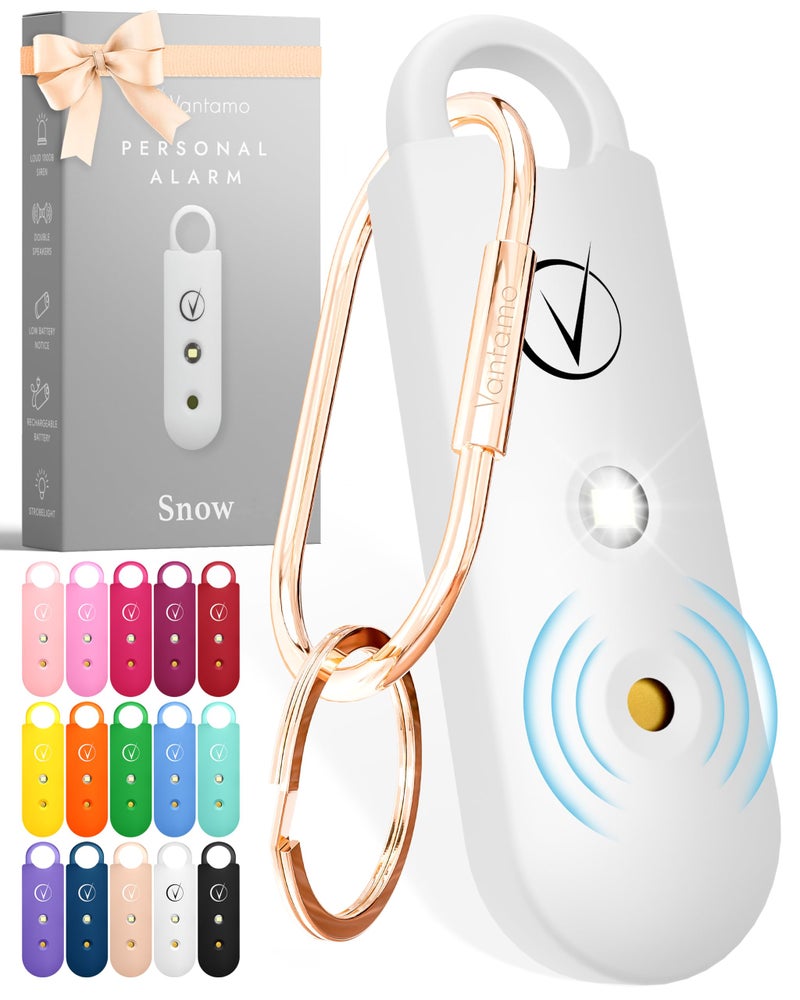 Vantamo Personal Alarm for Self Defense with Low Battery Notice, Strobe Light & Extra Loud 130 dB Double Speakers Safety Keychain Set for Women, Rechargeable Panic Button for Womens Self Defense - Image 1