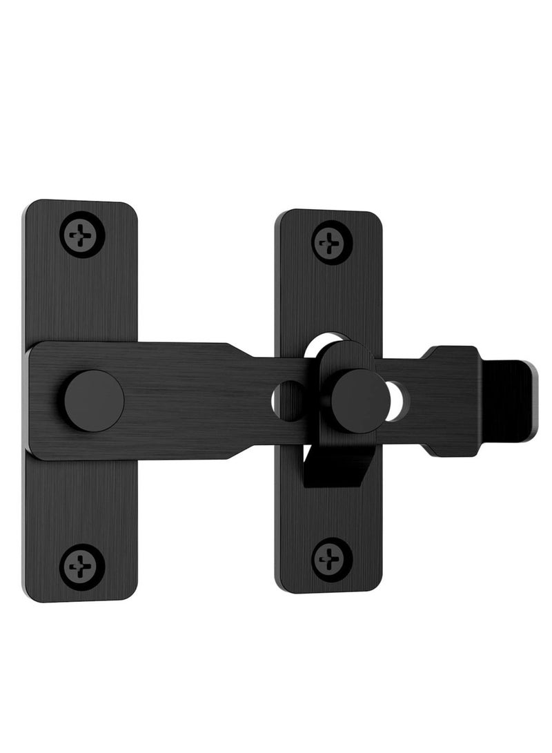 Zikra Barn Door Lock, Flip Gate Latches, 304 Stainless Steel Heavy Duty Safety Door Bolt Latch Lock for Sliding Barn Door Latch Lock, Fence, Garden, Bathroom, Outdoor, Shed, Garage Door (Black) - Image 1