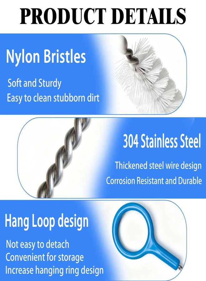 CIDYAUST Straw Cleaner Brush Set Multi-Size(10+12 Inch),Heavy Duty Straw Brush Cleaner with 3mm Thick Steel Wire,Straw Cleaning Brush with Flexible 2mm Steel Wire for Baby Bottle and Bendable Straws,6 Pcs. - Image 3