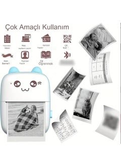 Qasul Portable Mini Pocket Printer Bluetooth Connected Compatible with Phone Computer and Tablet  - Image 3