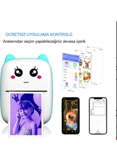 Qasul Portable Mini Pocket Printer Bluetooth Connected Compatible with Phone Computer and Tablet  - Image 1