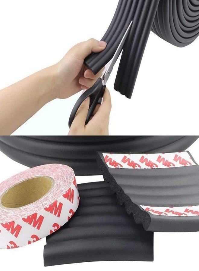 Vortipu Table Edge Safety Strip - Extra Soft Foam Protector for Baby & Kids - 2 Meter Furniture Edge Guard with Corner Protectors - Cushion Strip for Table, Desk & Sharp Edges (Black) - Image 3