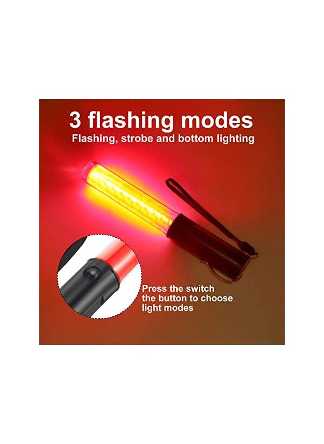 PROMASS promass Traffic Wand, 2 Pieces LED Traffic Traffic Light Signal Wand, LED Safety Signal Wand Work Flashlight with Flashing Modes & Lanyard, Emergency Signal Wand for Outdoor Camping Hiking, 11 Inch  - Image 4