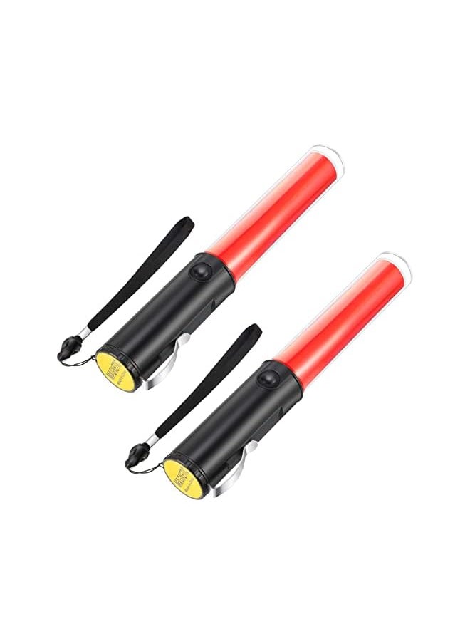 PROMASS promass Traffic Wand, 2 Pieces LED Traffic Traffic Light Signal Wand, LED Safety Signal Wand Work Flashlight with Flashing Modes & Lanyard, Emergency Signal Wand for Outdoor Camping Hiking, 11 Inch  - Image 2