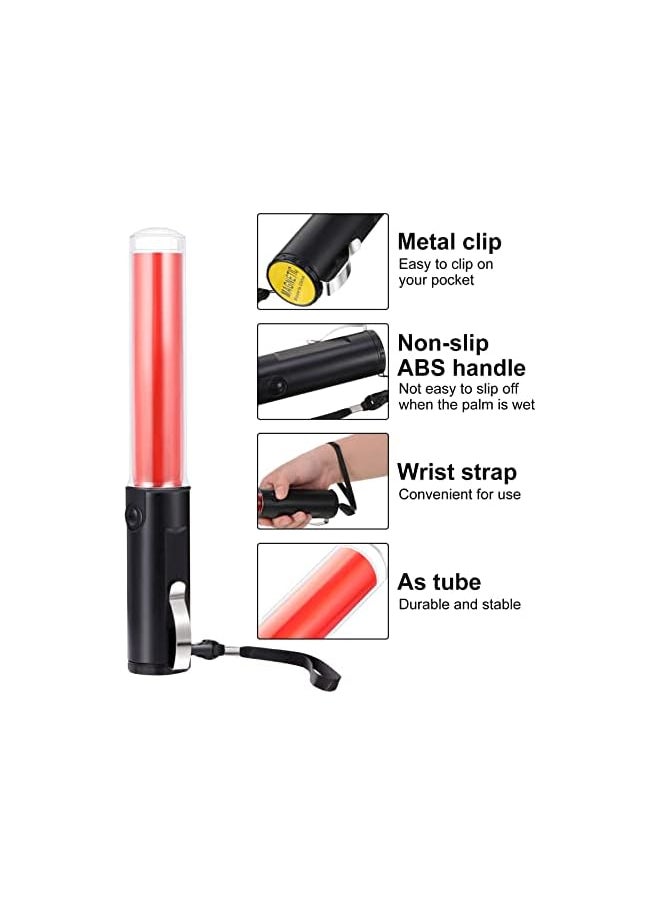 PROMASS promass Traffic Wand, 2 Pieces LED Traffic Traffic Light Signal Wand, LED Safety Signal Wand Work Flashlight with Flashing Modes & Lanyard, Emergency Signal Wand for Outdoor Camping Hiking, 11 Inch  - Image 3