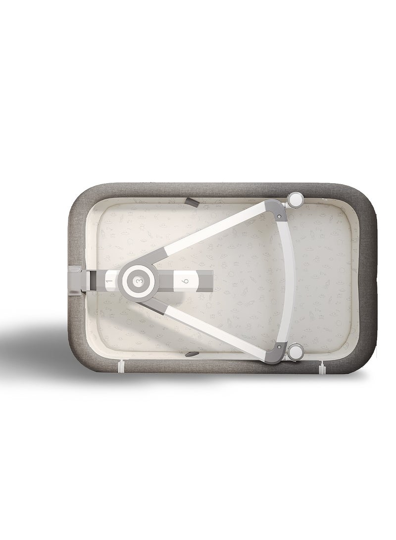 FUN MOMENT Adjustable Height Foldable Bedside Crib with Large Storage Basket and Detachable Mosquito Net - Image 5