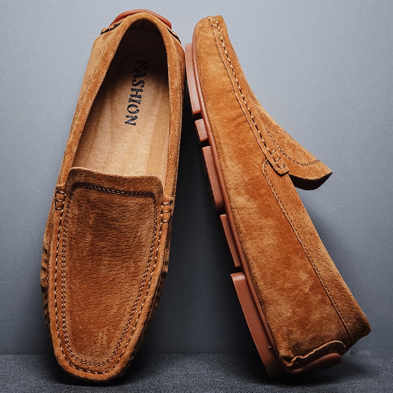Men'S Genuine Leather Breathable Summer Slip-On Casual Large Size Loafers, Popular Style - Image 2