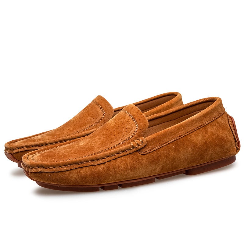 Men'S Genuine Leather Breathable Summer Slip-On Casual Large Size Loafers, Popular Style - Image 1