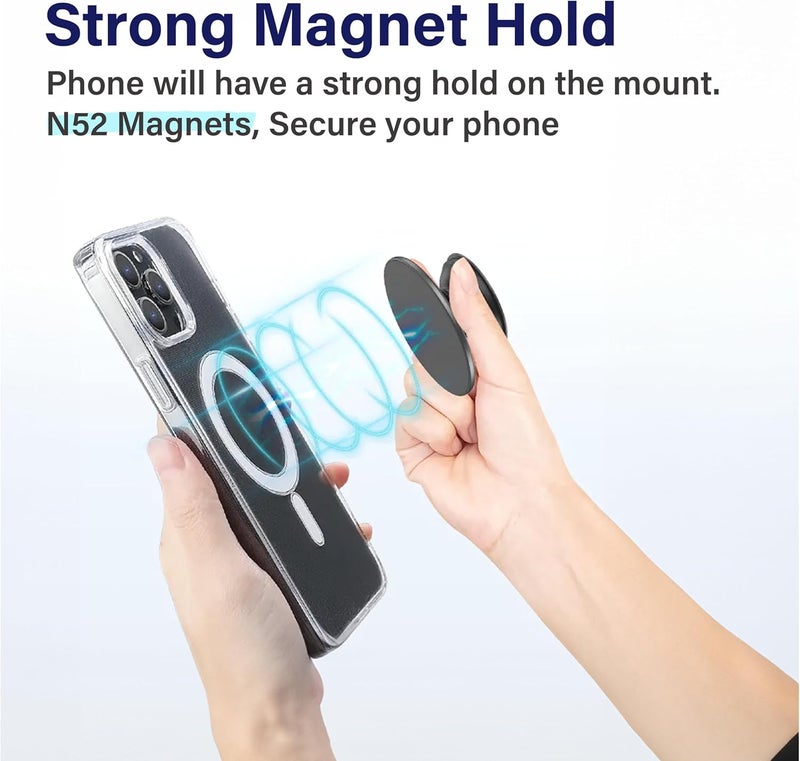 Azonee Magnetic Collapsible Phone Grip Stand Holder, Cute Natural Seashell Design, for Magsafe, Mother of Pearl Round Shape for Smartphone and Tablet Accessories (Creme) - Image 3