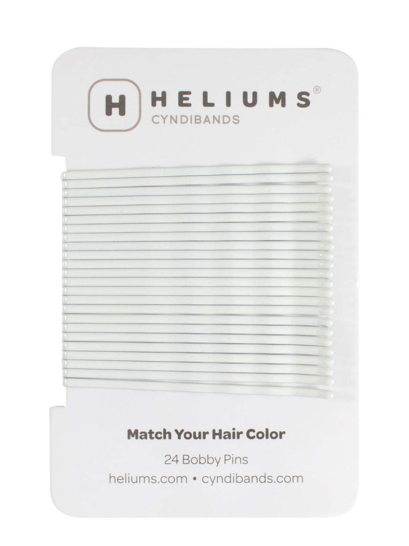 Heliums Large Bobby Pins - Platinum White - 2.5 Inch Extra Long Wavy Hair Pins - 24 Pack - Image 1