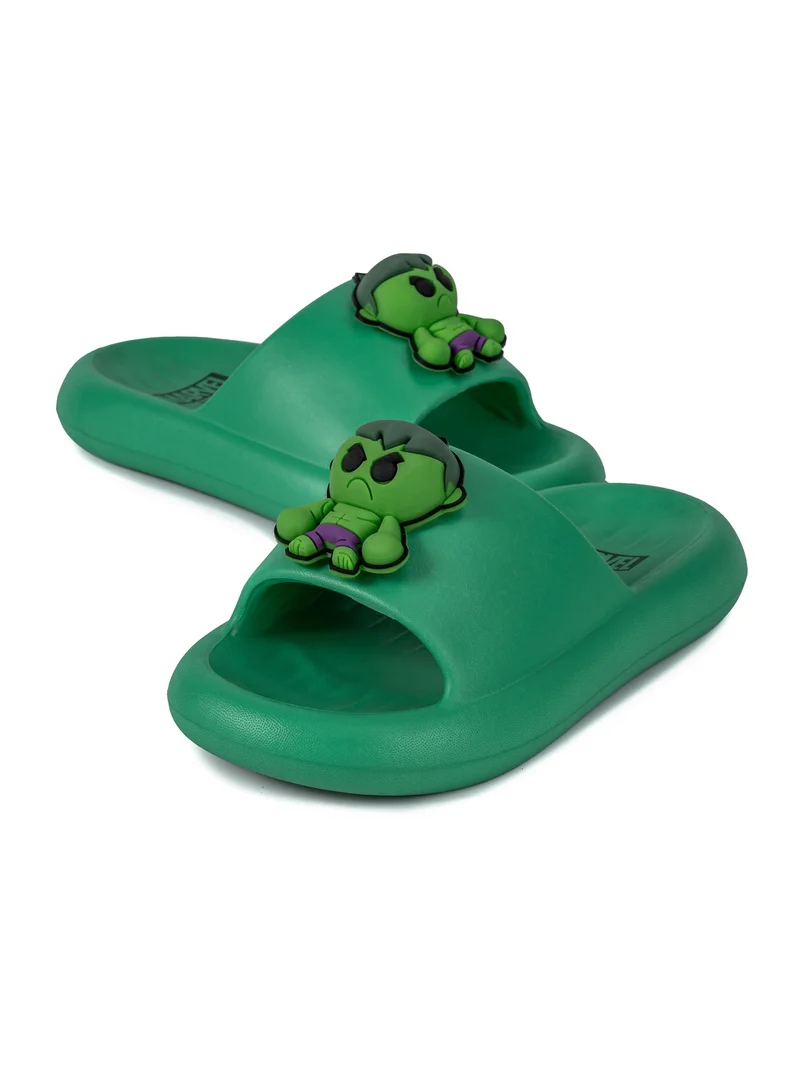 MARVEL Comic Kicks by Urban Marvel Avengers Hulk slides with 3D charm for Boys