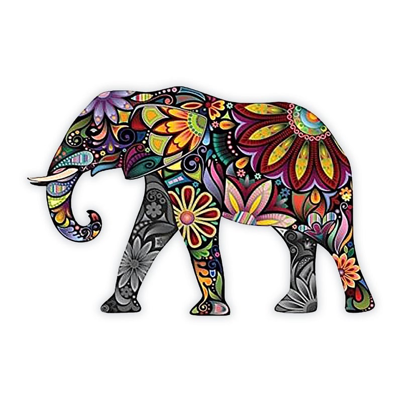 eDesign Colorful Floral Elephant Vinyl Sticker Waterproof Sticker Decal for Car Laptop Wall Window Bumper Sticker 5 Inch - Image 3