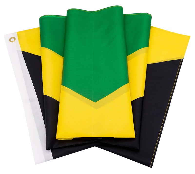 DANF FLAG DANF 2 Pack Jamaica Flag 3X5 FT Jamaican National Flags Polyester with Brass Grommets 3 X 5 Foot - Image 3