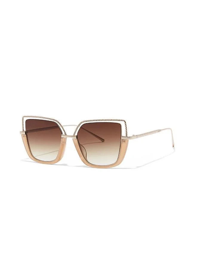 30Sundays 30Sundays Bougie Women's Cat Eye Sunglasses, Beige/Brown