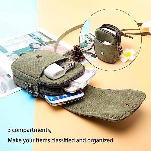 Goodhan Embroidery Canvas Crossbody Bag Cell phone Pouch Coin Purse for Women - Image 4