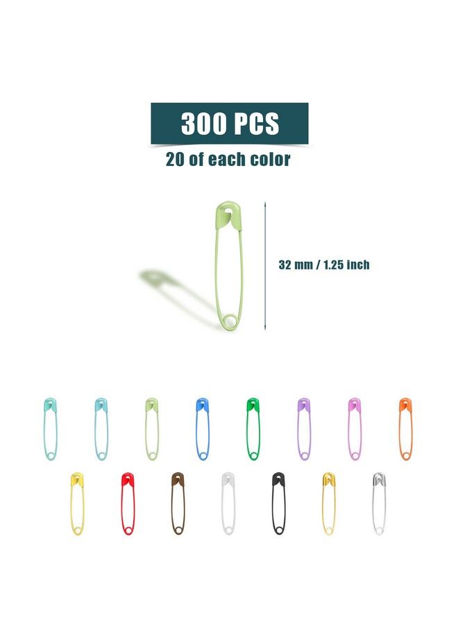 KINBOM 300Pcs 32Mm Colored Safety Pins 15 Colors Metal Safety Pins For Art Craft Sewing And Jewelry Making - Image 3
