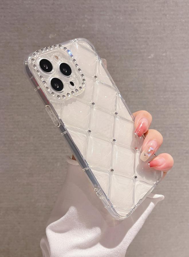 Take Two Transparent Diamond Grid Embellished iPhone Case - Image 4