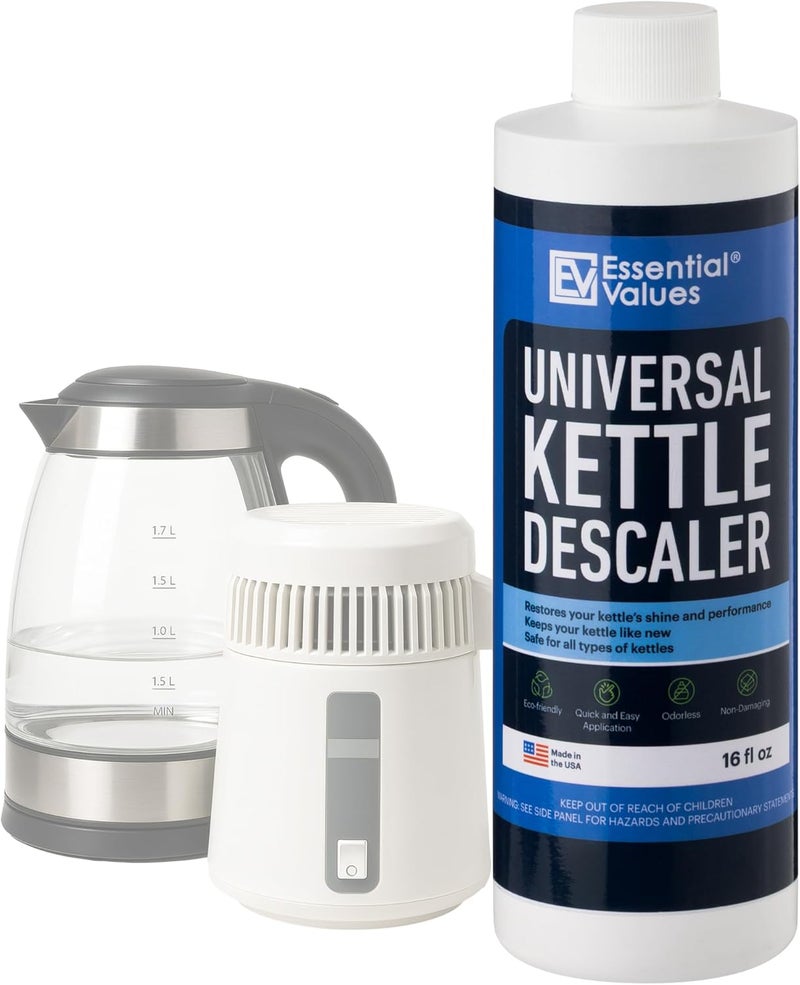 Essential Values Universal Descaler - Espresso Descaling Solution - Coffee Machine Cleaner - Critic Acid Tea Kettle, Urn, Water Distiller Cleaner - Image 1