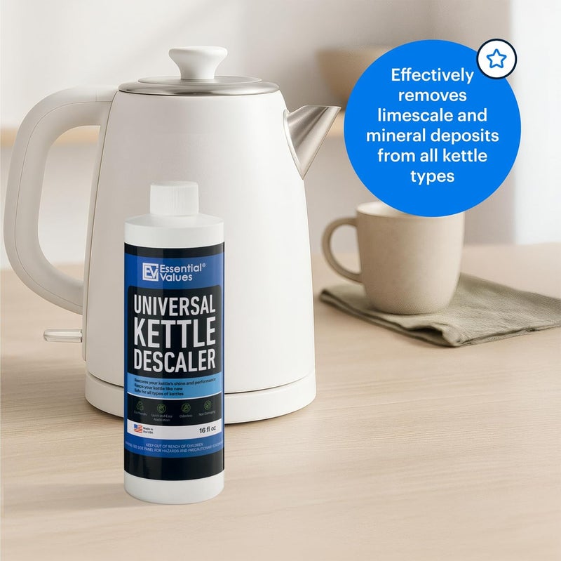 Essential Values Universal Descaler - Espresso Descaling Solution - Coffee Machine Cleaner - Critic Acid Tea Kettle, Urn, Water Distiller Cleaner - Image 2
