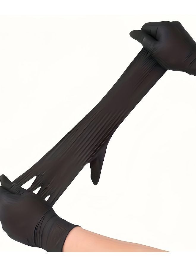 High Elasticity Black Nitrile Gloves 100 Pairs M Size For Household Cleaning - Image 3
